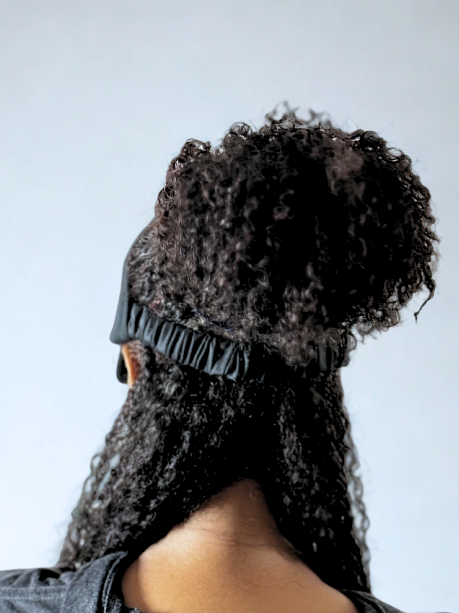 Satin Lined Baseball Elastic Band Natural Hair Opened Cap