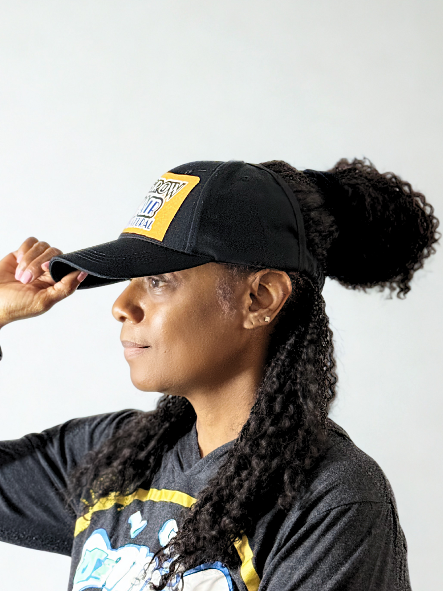 Satin Lined Baseball Elastic Band Natural Hair Opened Cap
