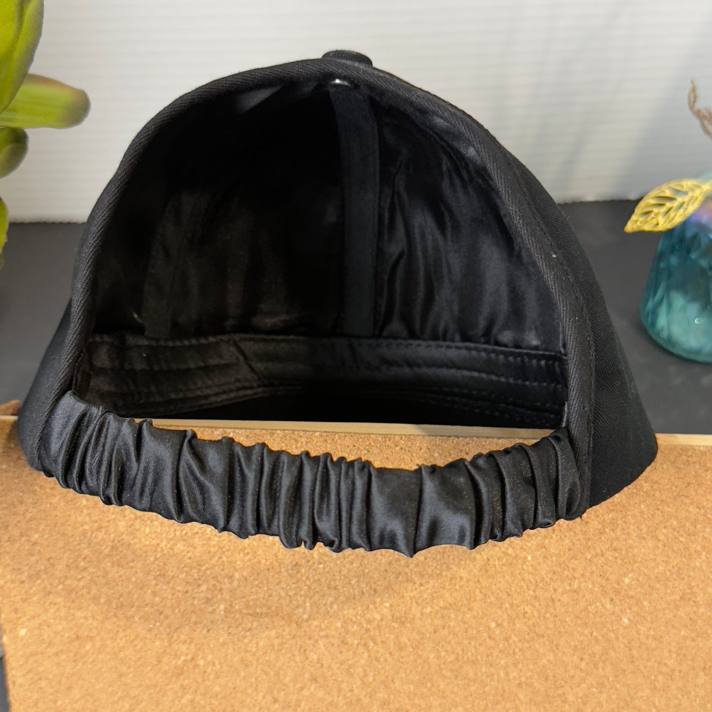 Satin Lined Baseball Elastic Band Natural Hair Opened Cap